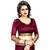 Roshni Fashions Maroon Art Silk Self Design Saree With Blouse