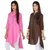 Meia Pink and Brown  Printed Cotton Stitched Kurti