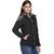 Trufit Black Cotton Quilted Jacket For Women