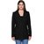 Trufit Black Wool Blend Long Coats For Women