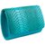 TARUSA Sky Blue Faux Leather Snake Work Sling Bag For Women