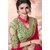 Febo Fashion Red Georgette Embroidered Saree With Blouse(PRACHI RED WORK)