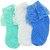Neska Moda Premium Kids 3 Pairs Ankle Length Frill Socks Age Group 2 To 3 Years Blue Green White SK305