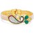 Aabhu Dancing Peacock Pearl Studded Antique Gold Plated Bangle kada Bracelet set Jewellery for women and Girl