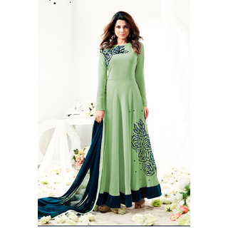 Buy Salwar Soul Womens New Jennifer Winget Light Green Color Long Gown With Fany Work Online 1299 from ShopClues