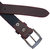 Sunshopping men's black and brown needle pin point buckle belt combo (pack of two)
