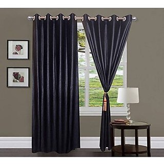 Buy Cloud India 7 Ft 2 Piece Eyelet Ployester Black Color Door