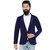 Trustedsnap Casual Blue Solid Blazer For Men's
