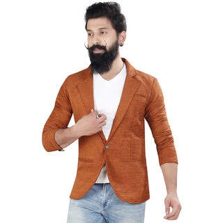Buy Trustedsnap Casual Rust Solid Blazer For Men's Online @ ₹999 from ...