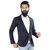 Trustedsnap Casual Navy Solid Blazer For Men's