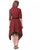 WC-1517 Red  Black Check Asymmetric Dress