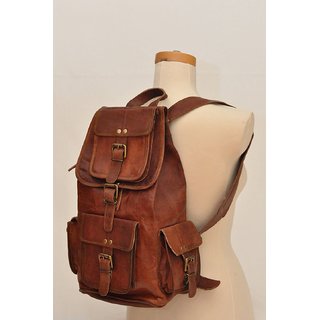 Buy Leather Backpack Rucksack For Overnight Travel College School Laptop Office Leather Bag Men Women Znt Leathers Online 6900 From Shopclues