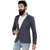 Trustedsnap  Casual Solid cotton navyblue  Blazer For Men's