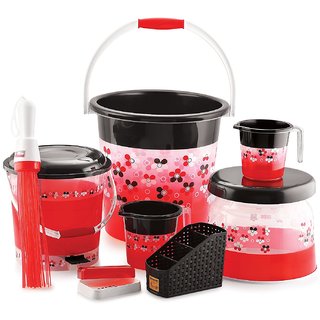 Bms Lifestyle 8 Piece Plastic Bathroom Set 20 L Bucket