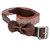 Woap Brown Colour Pu With Bow & Silver Polish Buckle  Lock & Mix Cotton Belt