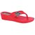 KAYSTAR Stylish & Trendy Look Red Flower Wedges Heel Slipper for Women