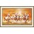 LARGE SIZE Seven ( 7 ) Horses Painting ORANGE (Horses are going in right direction as per Vastu & Fengshui) WITH Frame on Rubberized Special Material -SIZE 30x20 Inch