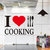 Walltola Wall Stickers for Kitchen Decor I Love Cooking PVC Vinyl Multicolor (No of Pieces 1)