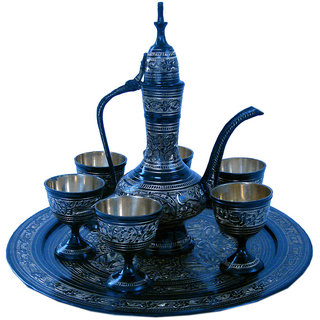 Shoppingtara Antique Black Royal Wine Set Pure Brass Handicraft 182