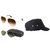 Iliv  Combo Of Green And Brown Aviator Sunglass And Black Cap- 1