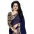 Febo Fashion Blue Georgette Printed Lace Saree With Blouse(S/L)