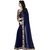 Febo Fashion Blue Georgette Printed Lace Saree With Blouse(S/L)