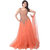 Florence Orange Net Embroidered Semi-Stiched Gown