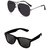 Combo Of Black Aviator And Wayfarer Style Sunglasses