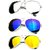 Pack OF 3 Mirrored Aviator Sunglasses