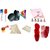 Nonesuch Combo Of Multicolor Plastic Round Spring Form, Spatula, Brush, Measuring Cup, Spoon, Decorating Comb, Scrapper, Icing Bag Set Muffin