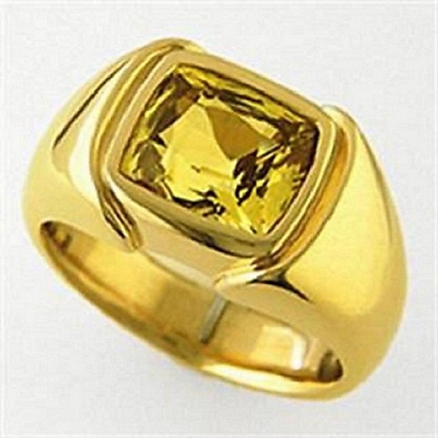 Buy Yellow Sapphire Ring, Pukhraj Ring, Gemstone Ring, in Copper panchdhatu  Yellow Gold Plating Handmade Ring for Men's Online in India - Etsy