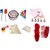 COMBO OF ROUND,HEART  FLOWER MOULD,SPATULA,BRUSH,MEASURING CUP,SPOON,DECORATING COMB,SCRAPPER,ICING BAG SET  MUFFIN