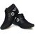 BlueWay Black Lace-up PU Sneakers/Casual Shoes For Men