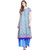 Chhabra 555 Blue & White  Coloured Printed Cotton Stitched Straight Kurta