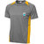 Dri Fit Grey Round Neck Sports T shirt With Yellow Strips Design for Men