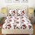 Azaani Beautiful 3D Printed White Floral Grace Cotton Double Bedsheet With Two Pillow covers