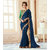 Febo Fashion Navy Blue Georgette Embroidered Sari(PARI/312)