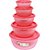 Princeware L-5455-5 Plastic Bowl Package Container Set, Set of 5, Pink