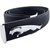 New Collection of Black Leather Jaguar Design Reversible Belt with Auto Lock Buckle (SILVER)