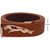 New Collection of TAN Leather Jaguar Design Reversible Belt with Auto Lock Buckle (Golden)
