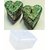Romantic Green Heart Shaped Big  Glitter Candle (Set of 6) with a plastic Box for every occasion and also for gifting