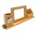 Crownlit Wooden Desk Organizer with Table Clock, Pen Holder and Photo Frame