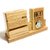 Crownlit ALL in ONE Wooden Desk Organizer, Mobile Stand,2 Pens Stand, Card Holder, Table Clock and Table Calendar