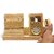 Crownlit ALL in ONE Wooden Desk Organizer, Mobile Stand,2 Pens Stand, Card Holder, Table Clock and Table Calendar