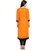 Evam Orange Embroidery Rayon Long Kurta