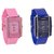Combo Of Two Watches-Baby Pink Blue Rectangular Dial Kawa Watch For Women by 5STAR