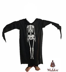 Ghost Skeleton Printed Fancy Dress Halloween Costume For Kids