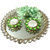 Green Wedding/ Engagement Ring Platter With 2 Ring Holders