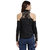 Texco Women Black Solid Cold shoulder Top