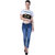 Code Yellow Women's Slim Fit Blue Color Ripped Washed Casual Jeans